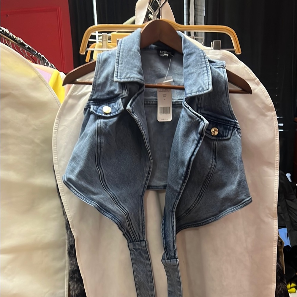 Bebe Blue Denim Overalls with Distressed Finish